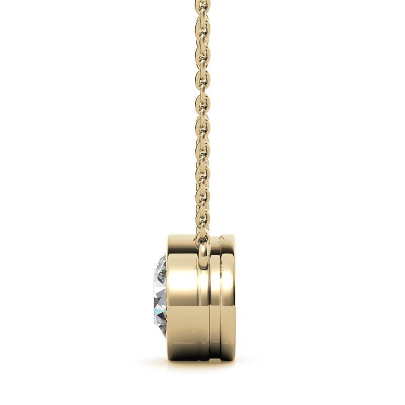 3.00 CTW Lab Grown Diamond Bezel Pendant Necklace in 14K Gold VossAgin
