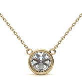 3.00 CTW Lab Grown Diamond Bezel Pendant Necklace in 14K Gold VossAgin