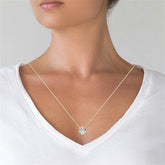 3.00 CTW Lab Grown Diamond Bezel Pendant Necklace in 14K Gold VossAgin