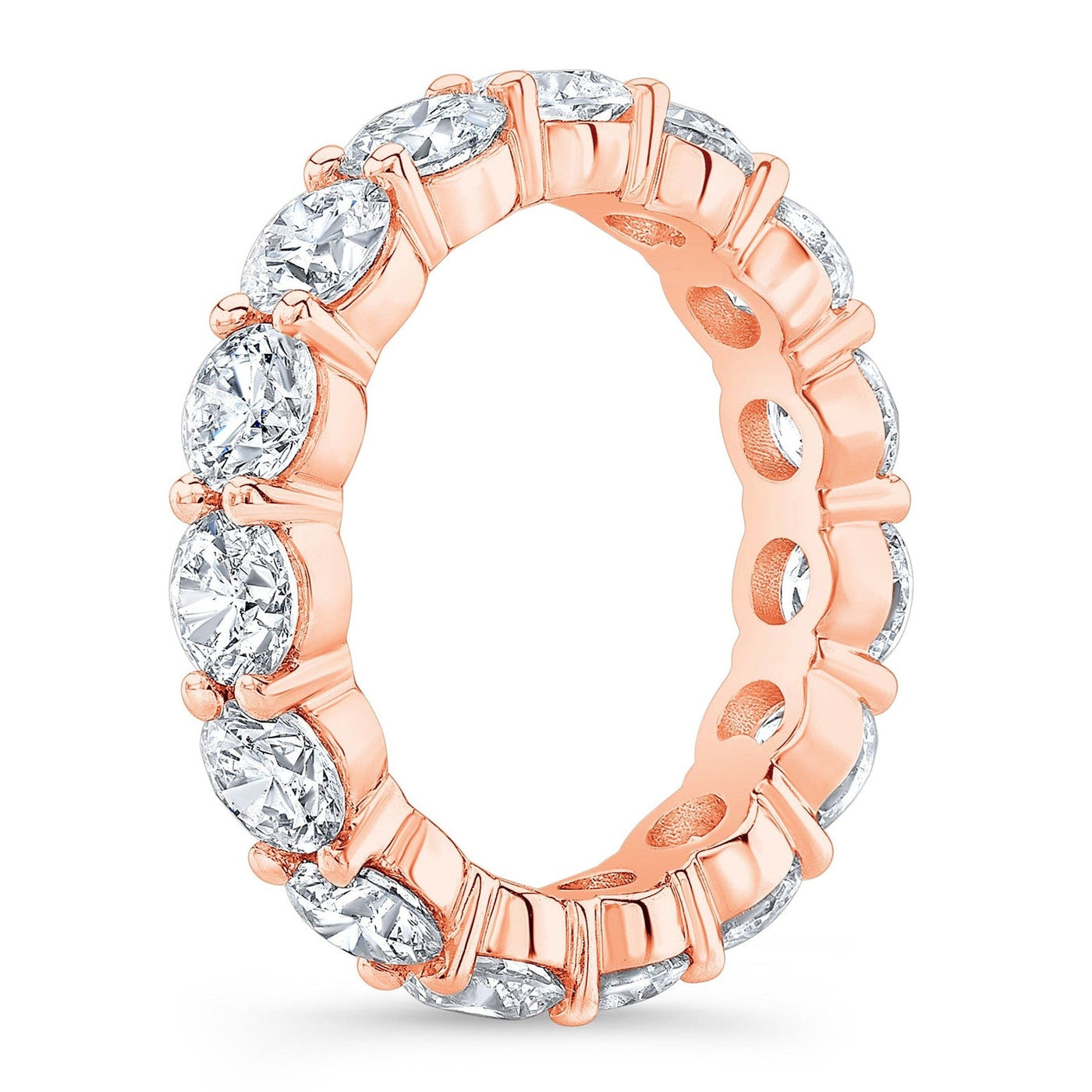 5.00 CTW Created Moissanite Eternity Band in 14k Gold Overlay – Round Cut Classic Ring VossAgin