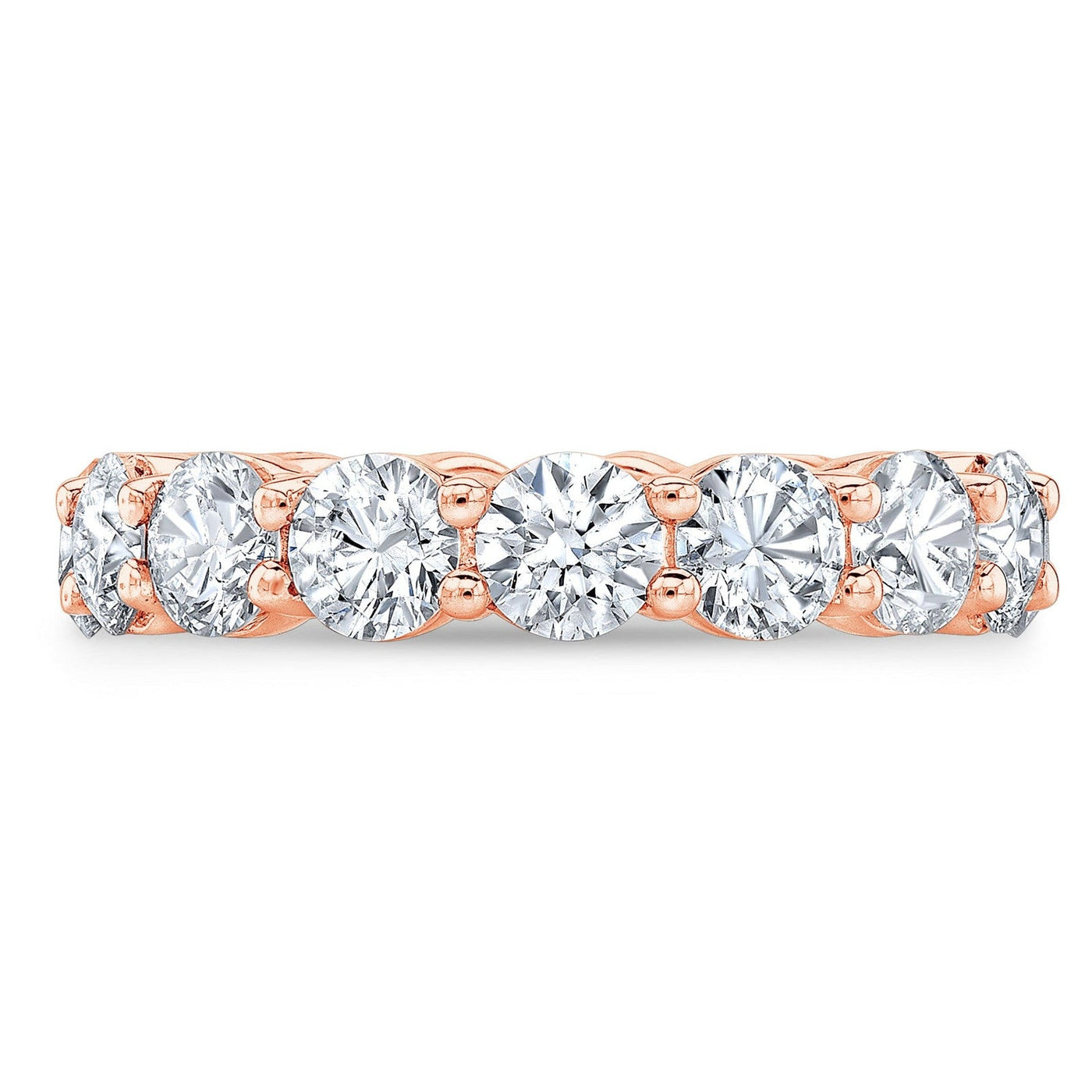 5.00 CTW Created Moissanite Eternity Band in 14k Gold Overlay – Round Cut Classic Ring VossAgin