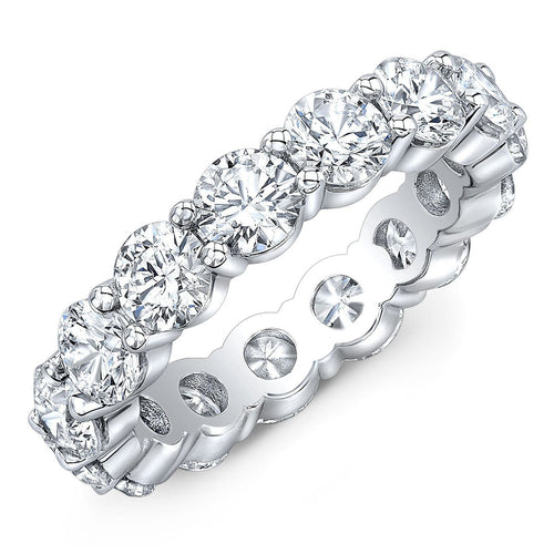 5.00 CTW Created Moissanite Eternity Band in 14k Gold Overlay – Round Cut Classic Ring VossAgin