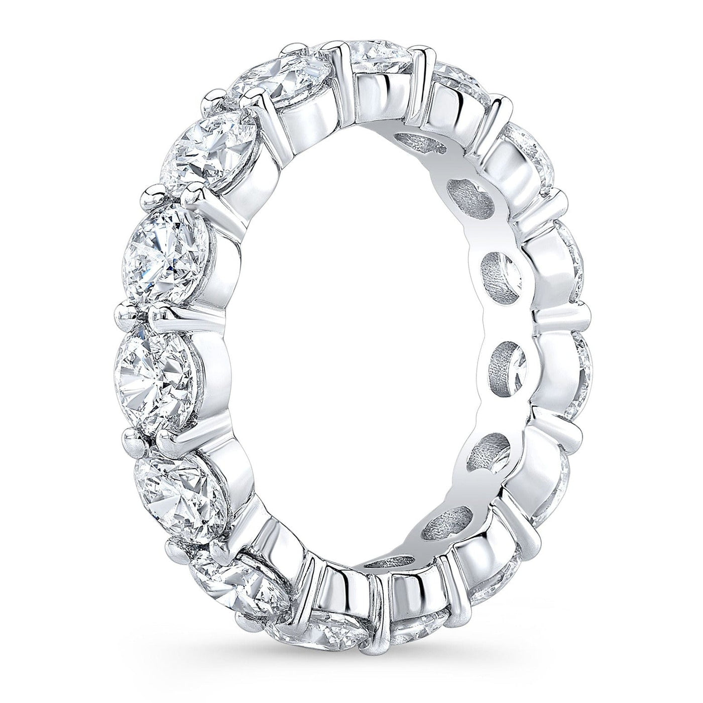 5.00 CTW Created Moissanite Eternity Band in 14k Gold Overlay – Round Cut Classic Ring VossAgin