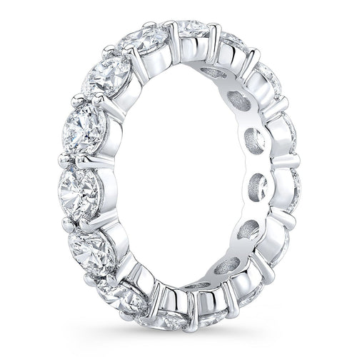5.00 CTW Created Moissanite Eternity Band in 14k Gold Overlay – Round Cut Classic Ring VossAgin