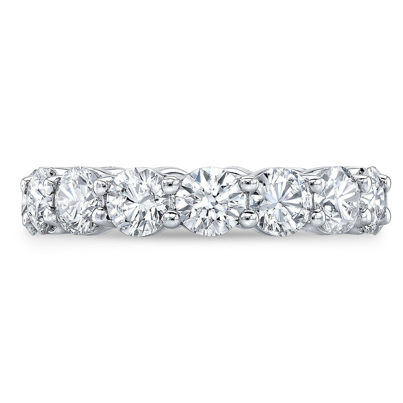 5.00 CTW Created Moissanite Eternity Band in 14k Gold Overlay – Round Cut Classic Ring VossAgin