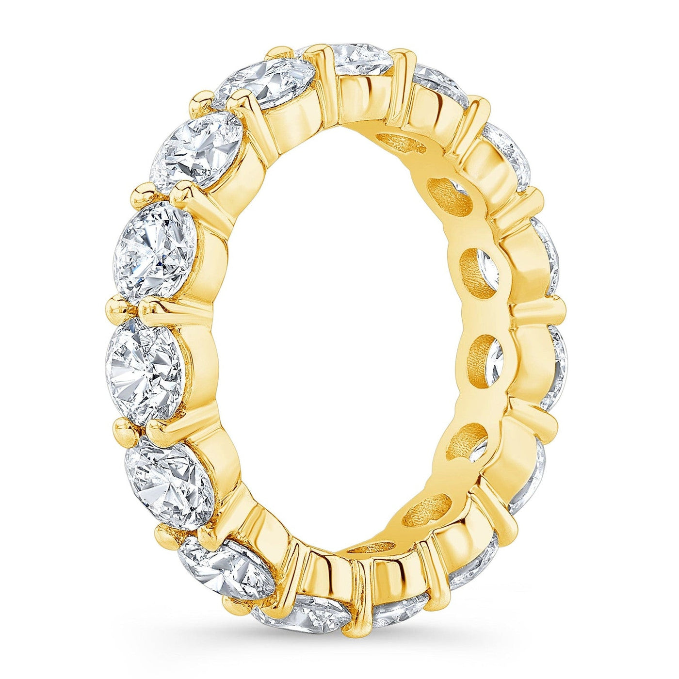 5.00 CTW Created Moissanite Eternity Band in 14k Gold Overlay – Round Cut Classic Ring VossAgin