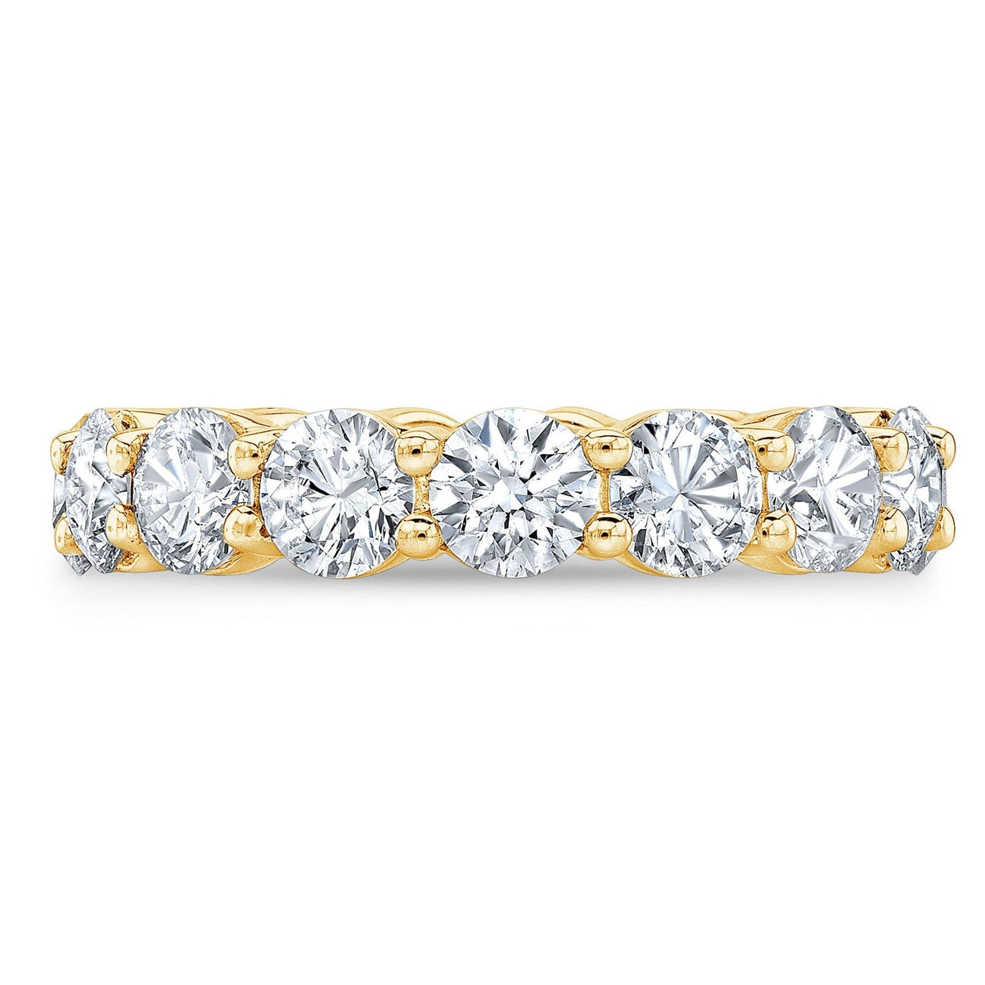 5.00 CTW Created Moissanite Eternity Band in 14k Gold Overlay – Round Cut Classic Ring VossAgin