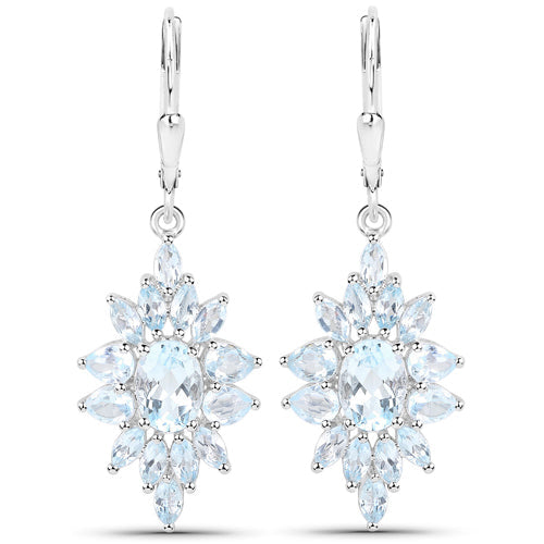 19.18 Carat Genuine Blue Topaz .925 Sterling Silver 3 Piece Jewelry Set (Ring, Earrings, and Pendant w/ Chain) Bids.com