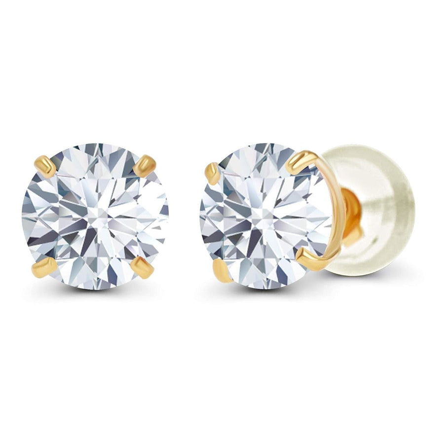 2.00 CTW AGI Certified Lab Grown Diamond Stud Earrings in 14K Gold – E Color, VS Clarity