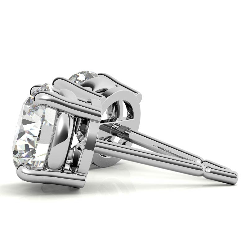 1 CTW Lab-Grown Diamond Stud Earrings - G/VS Clarity - 14k Gold Over Sterling Silver - White or Yellow Gold Option VossAgin