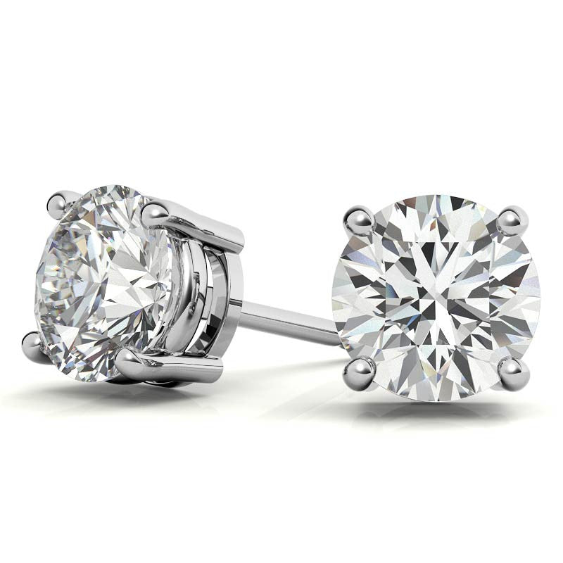 1 CTW Lab-Grown Diamond Stud Earrings - G/VS Clarity - 14k Gold Over Sterling Silver - White or Yellow Gold Option VossAgin