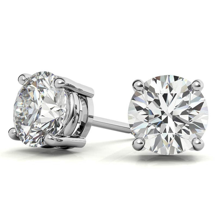 1 CTW Lab-Grown Diamond Stud Earrings - G/VS Clarity - 14k Gold Over Sterling Silver - White or Yellow Gold Option VossAgin