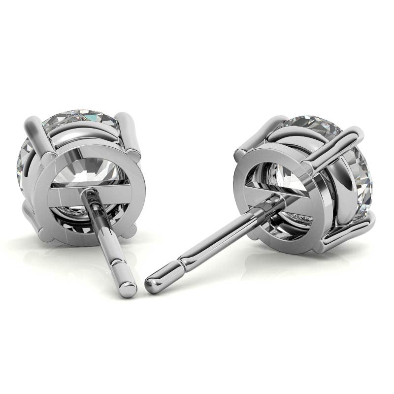 1 CTW Lab-Grown Diamond Stud Earrings - G/VS Clarity - 14k Gold Over Sterling Silver - White or Yellow Gold Option VossAgin